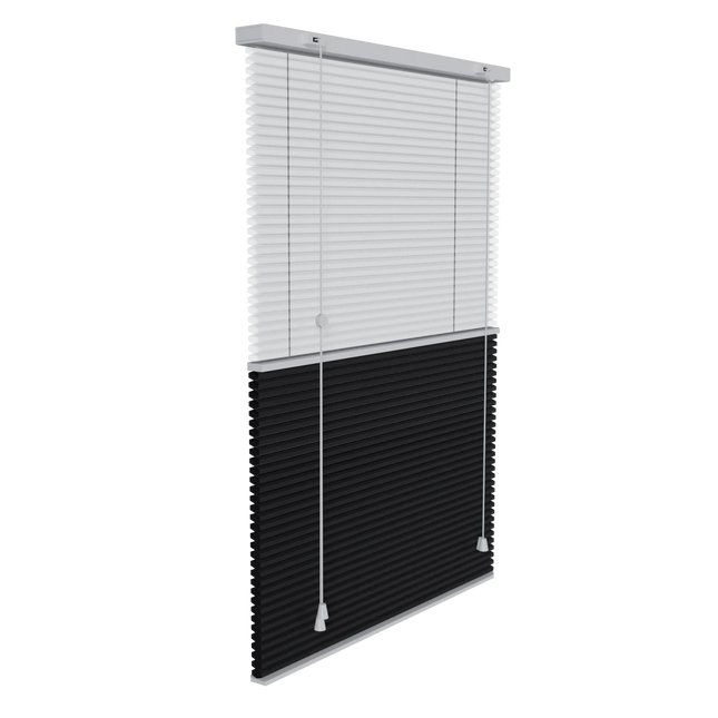 Duo tenda plissettata su misura - oscurante e traslucido